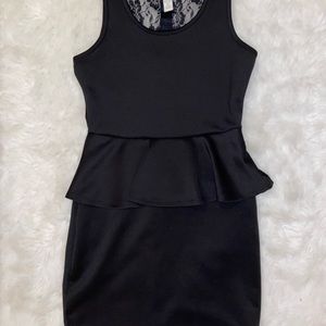 Black cocktail peplum dress